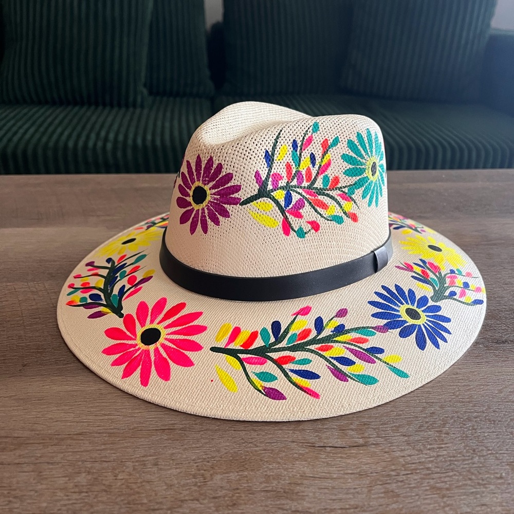 Hand Painted in Mexico Colorful Floral Hat | Boho Festival Style